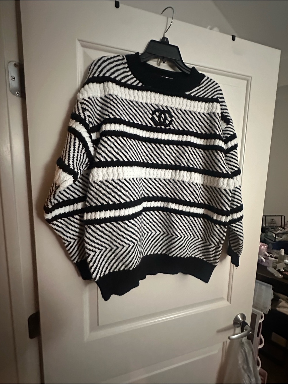 Unlisted Black & White Striped Crewneck Sweater